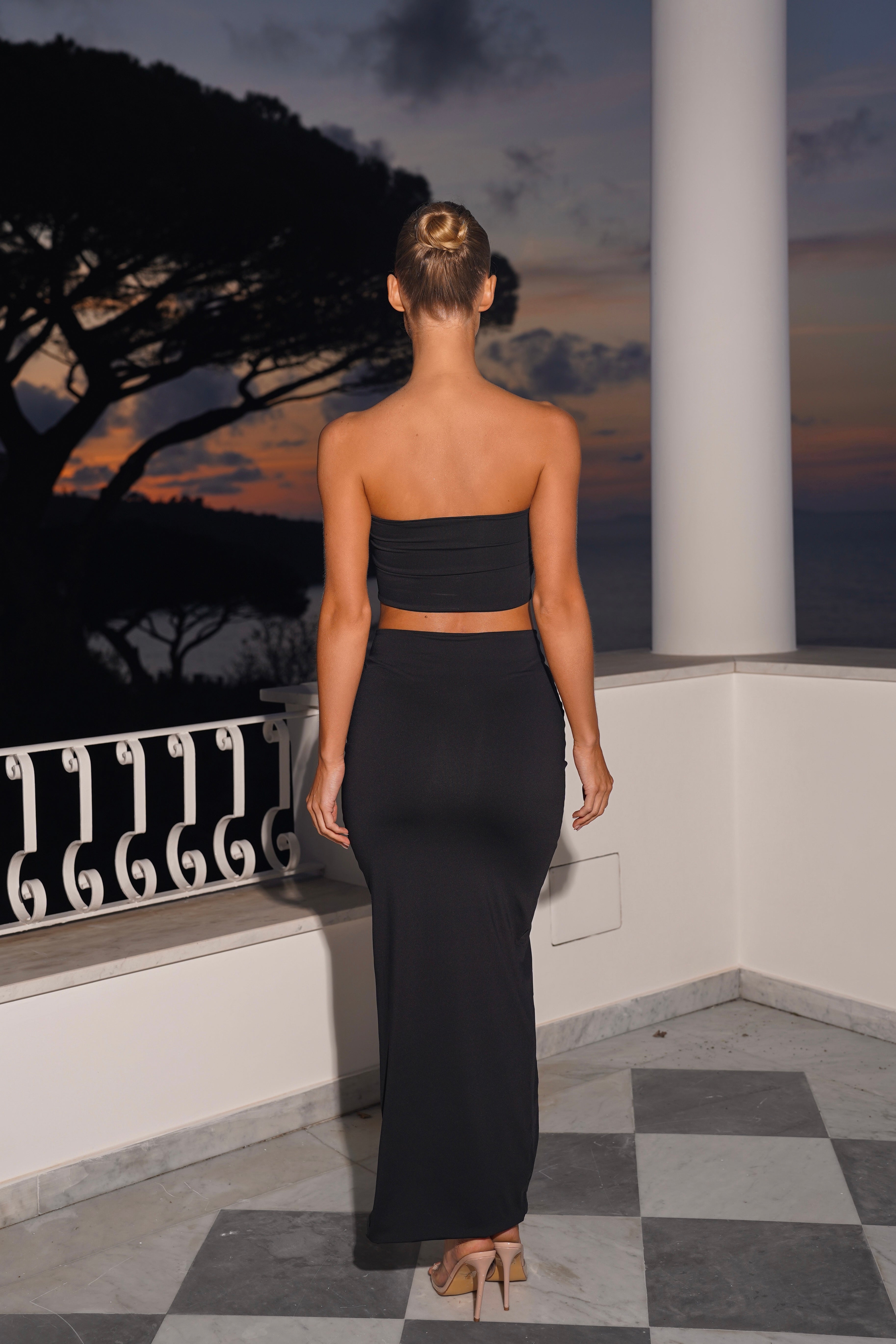 The twist bandeau top - black