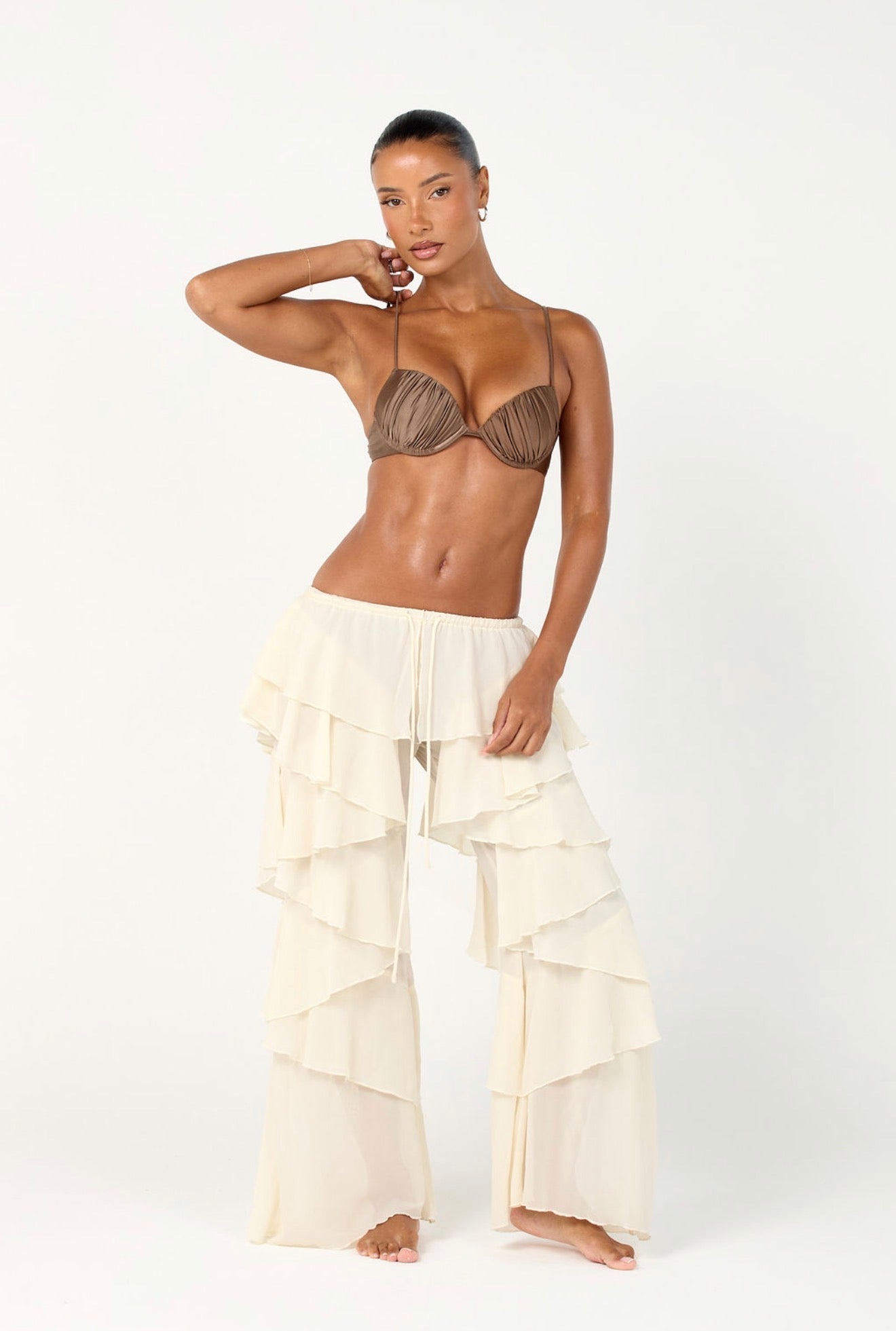 The ruffle trousers - white