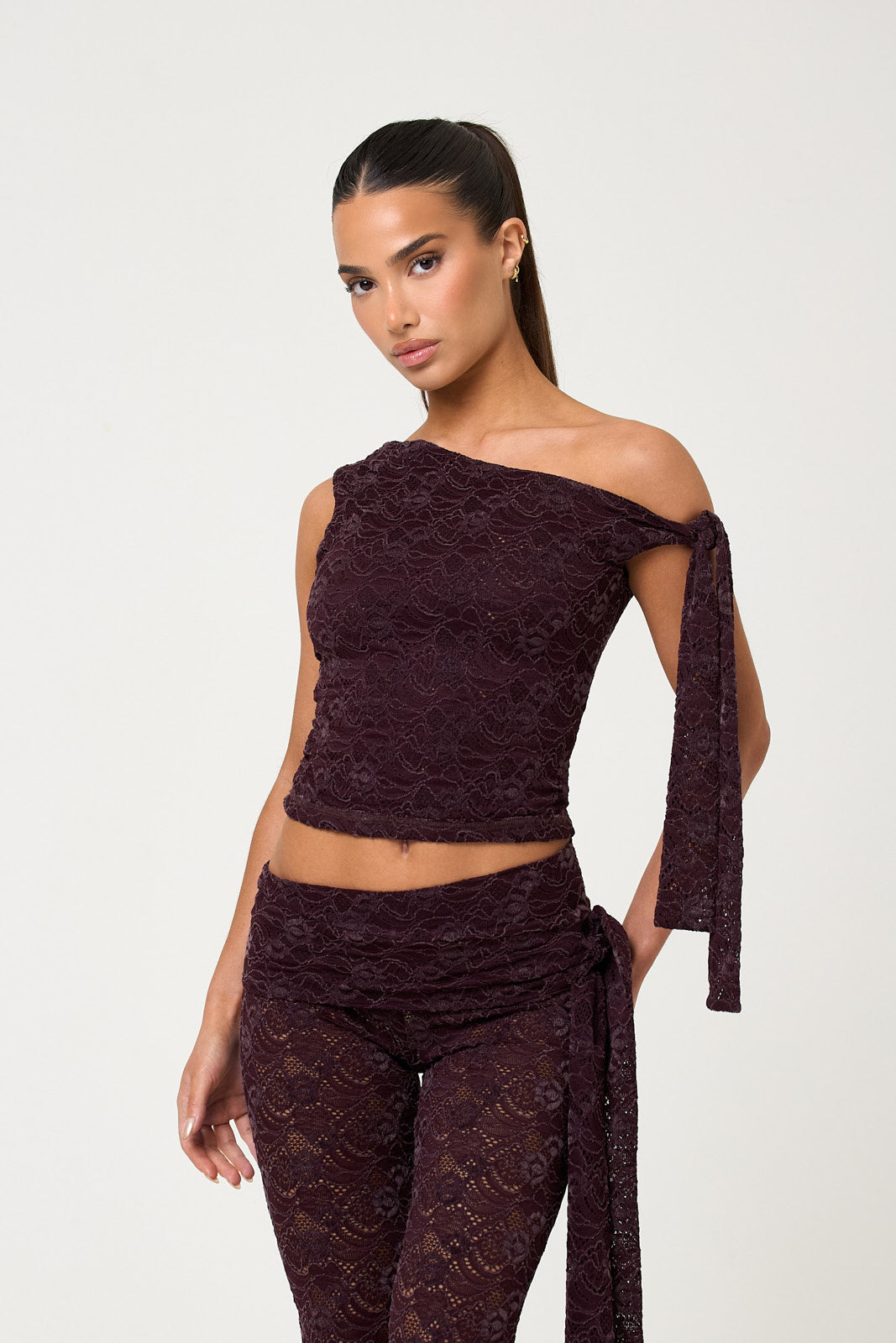 The roselle lace capri - plum