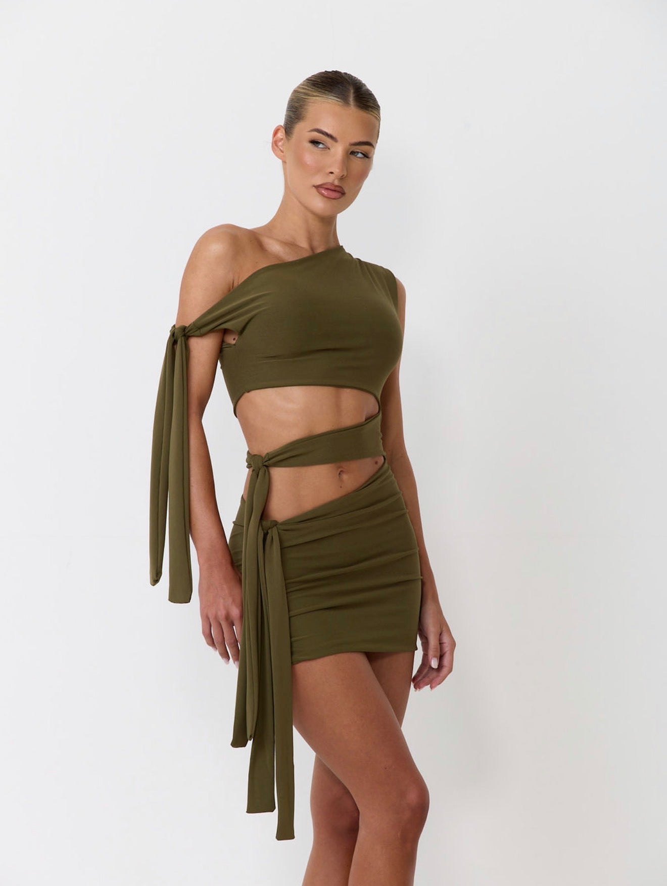The tie side mini - khaki