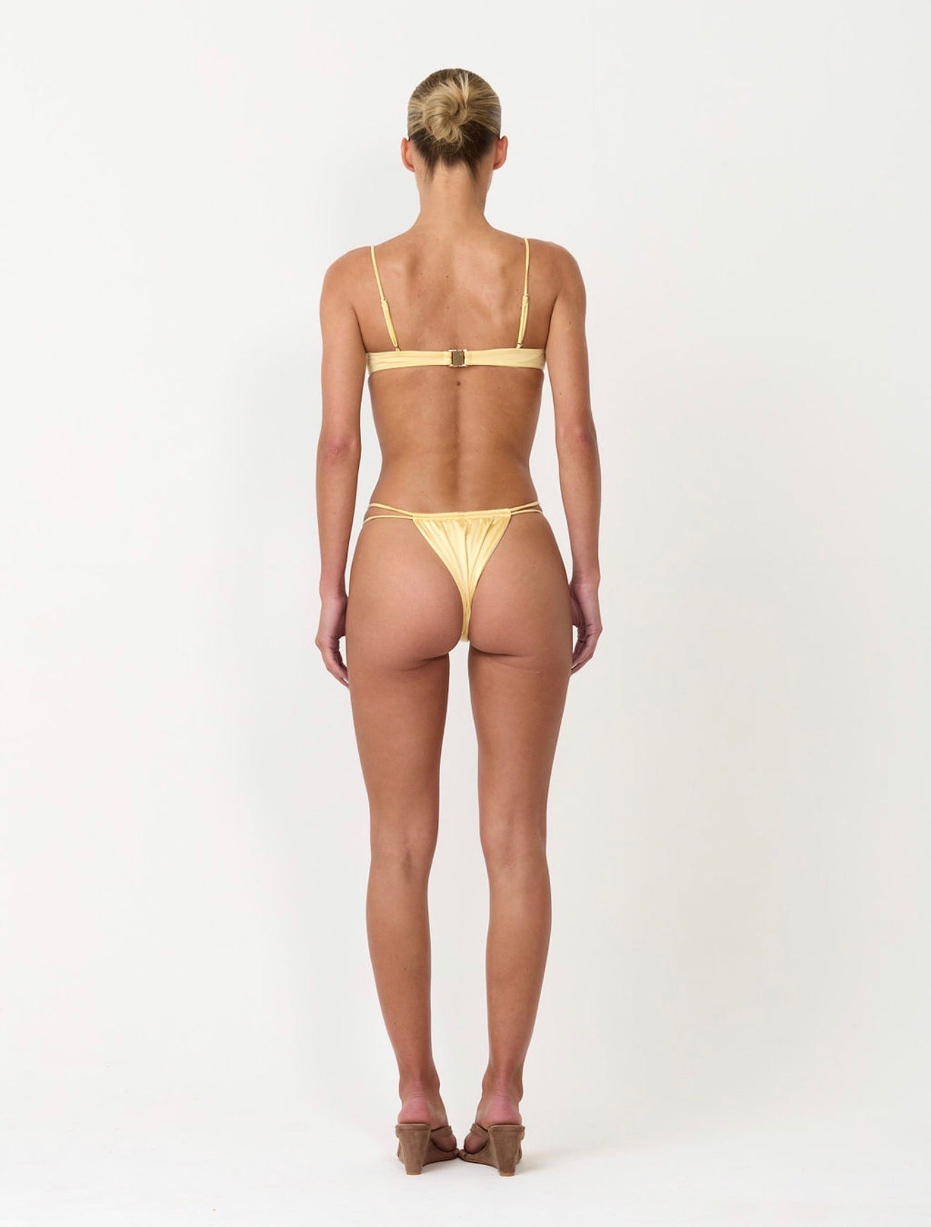 The satin bikini bottoms - lemon