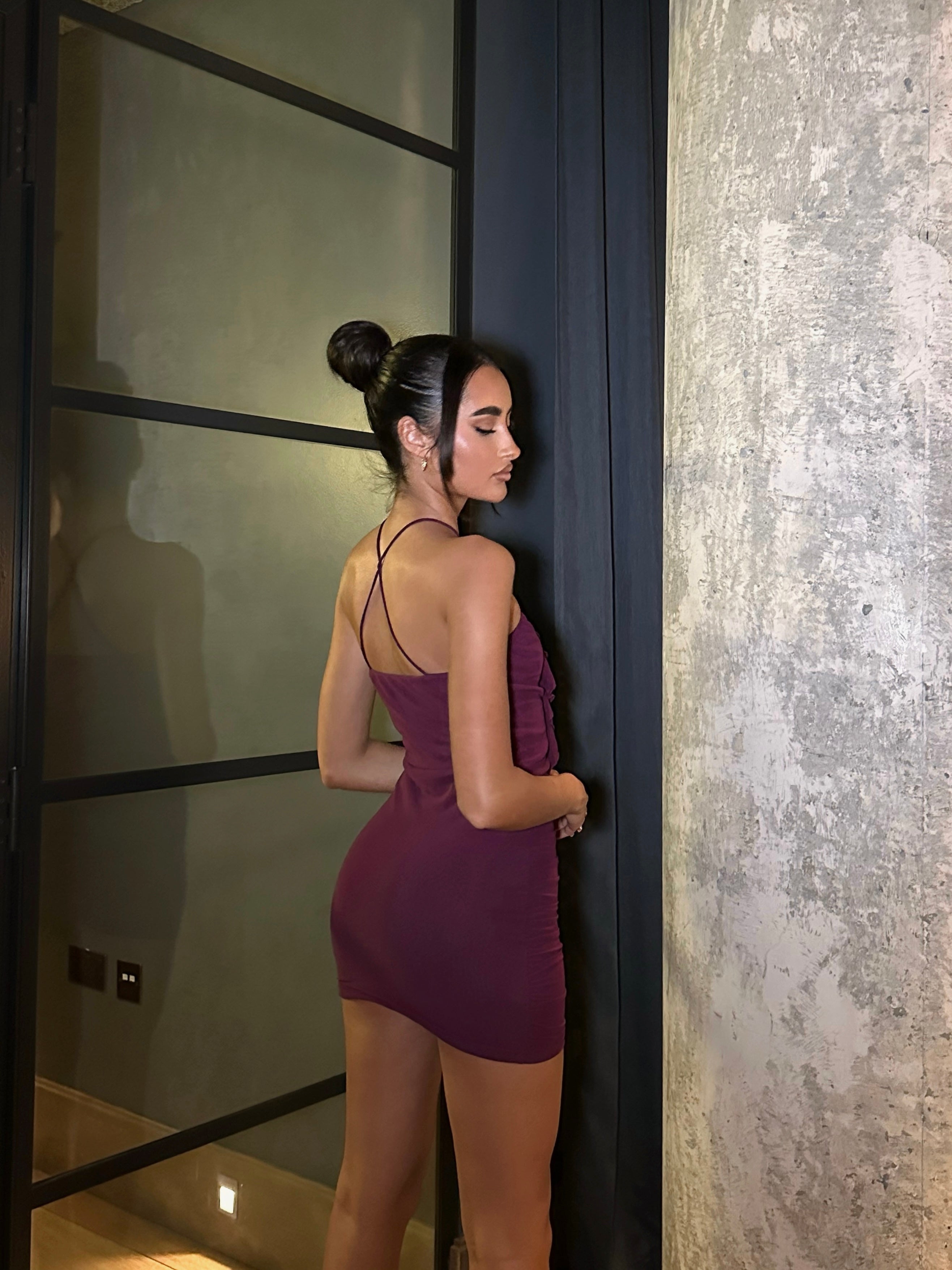 The ruffle mini - plum