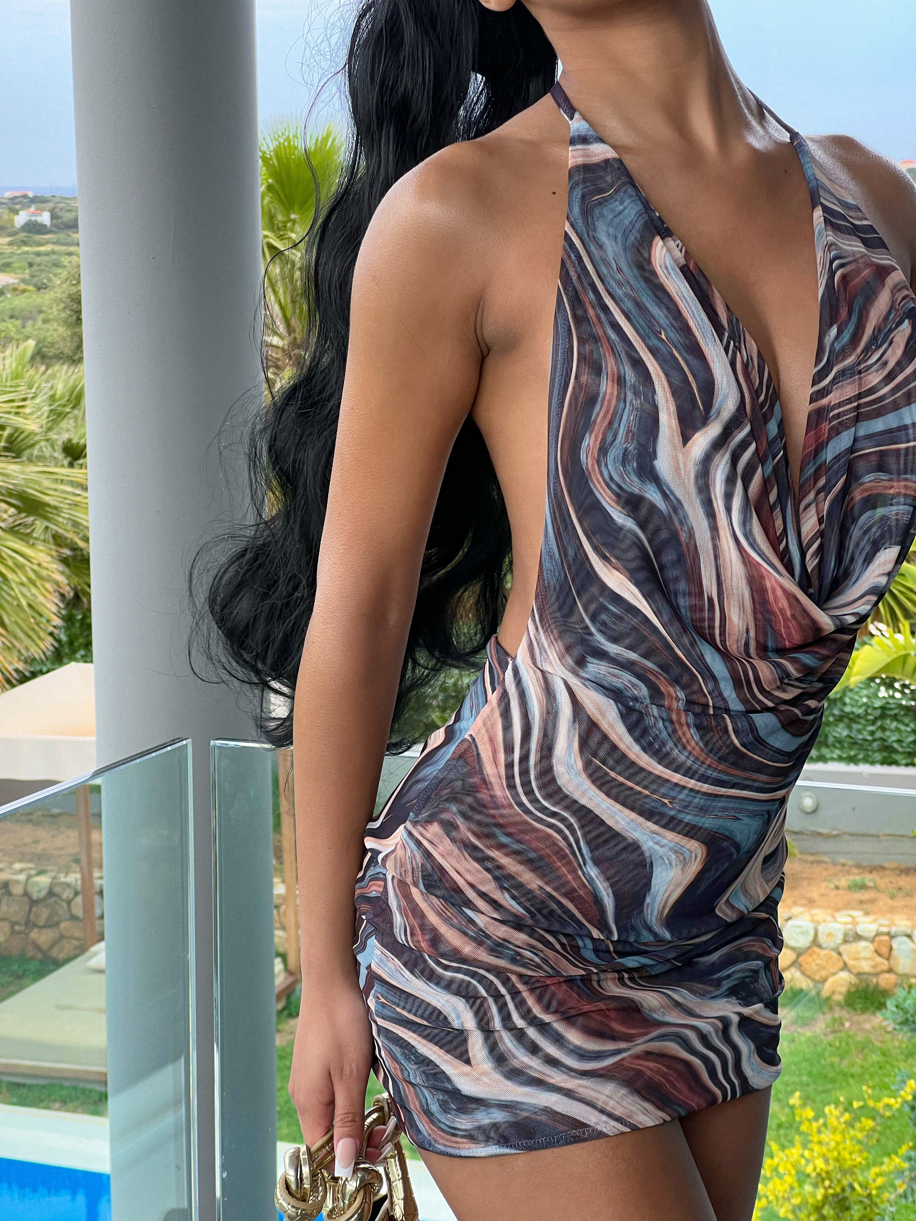 The mesh cowl mini - blue swirl Koko Bay