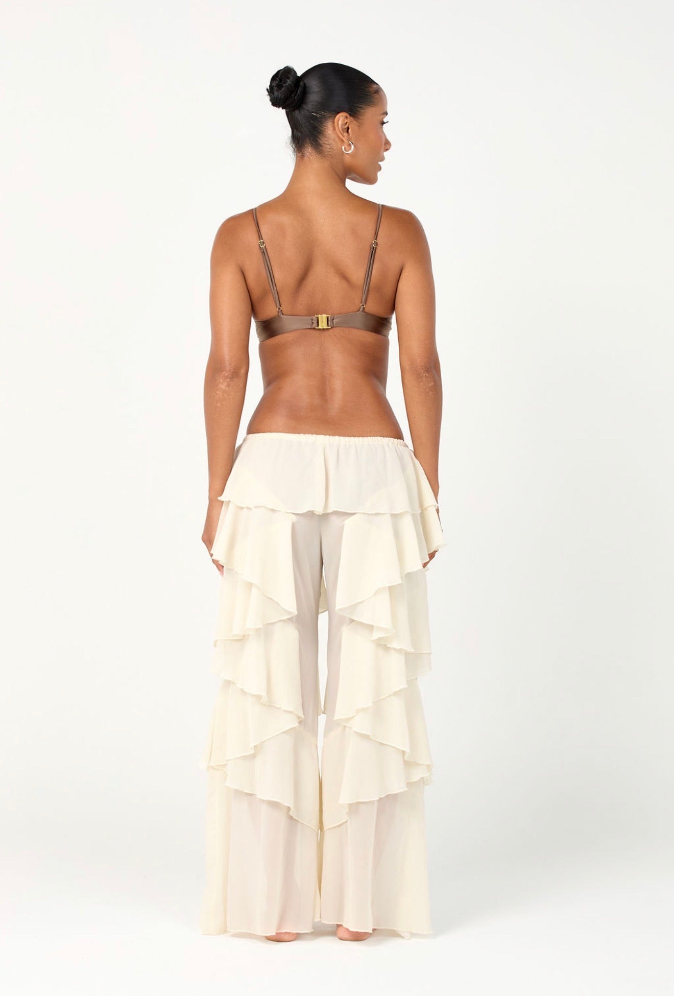 The ruffle trousers - white