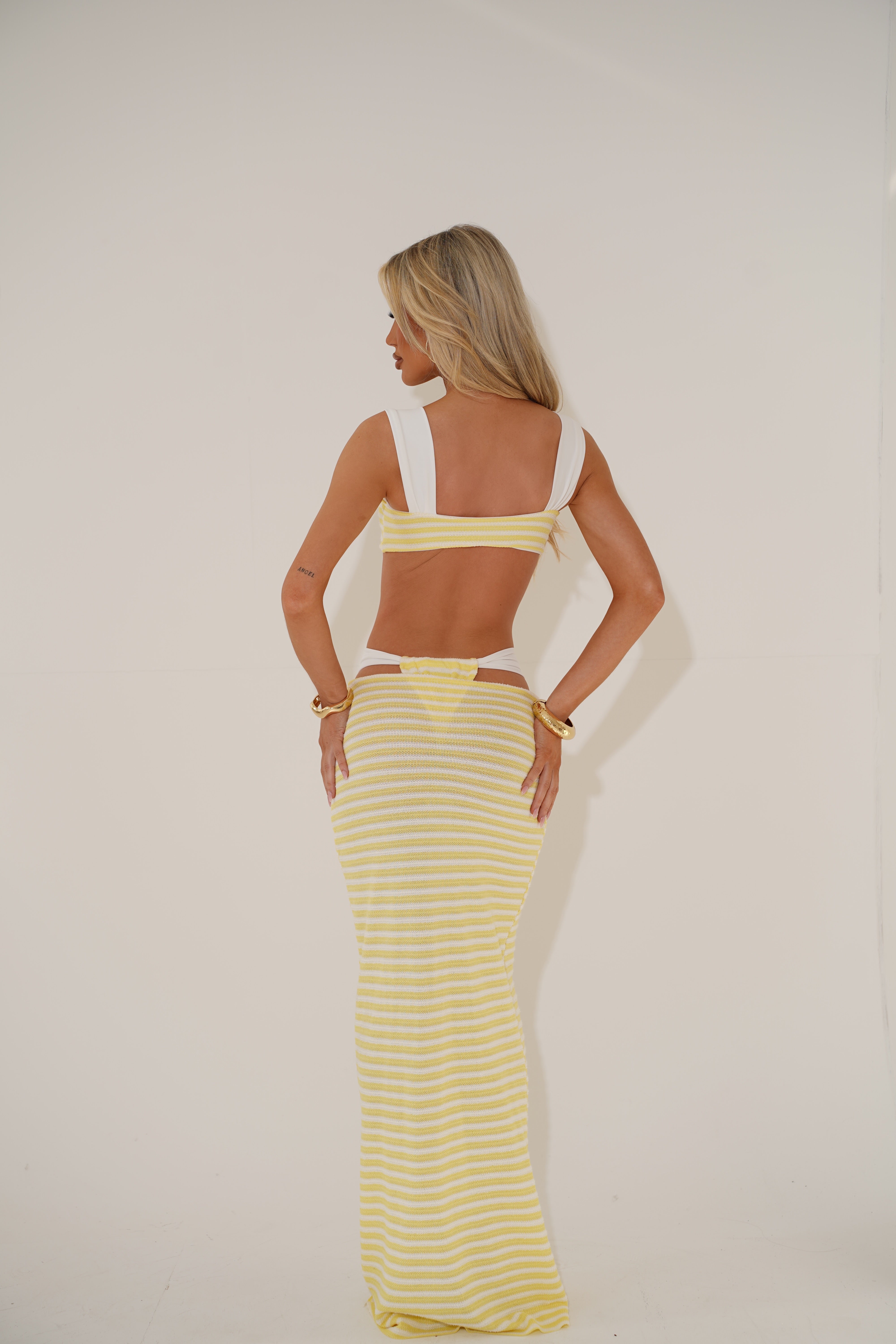 The crochet wide band bikini bottoms - lemon sorbet