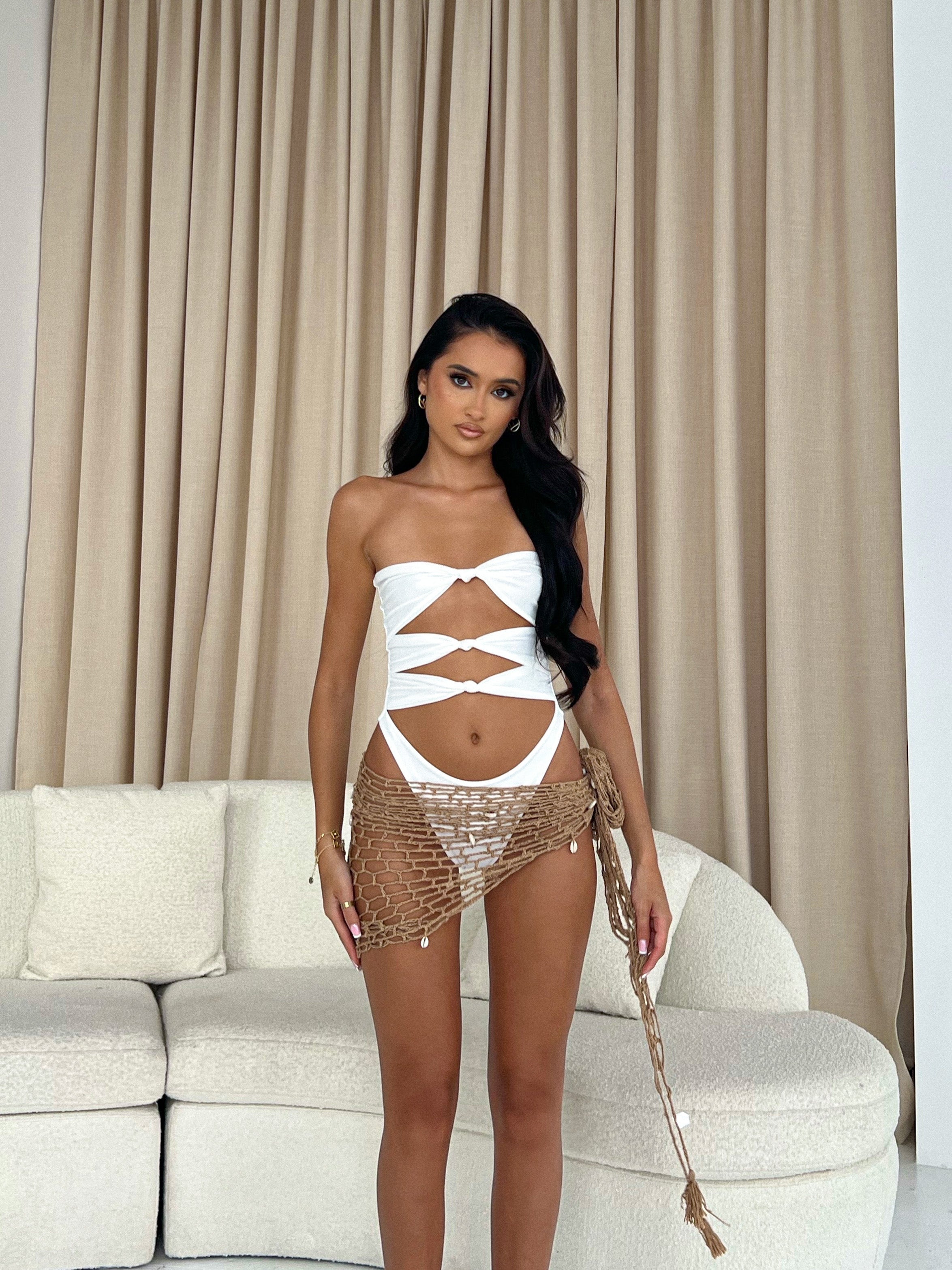 The knot swimsuit - white