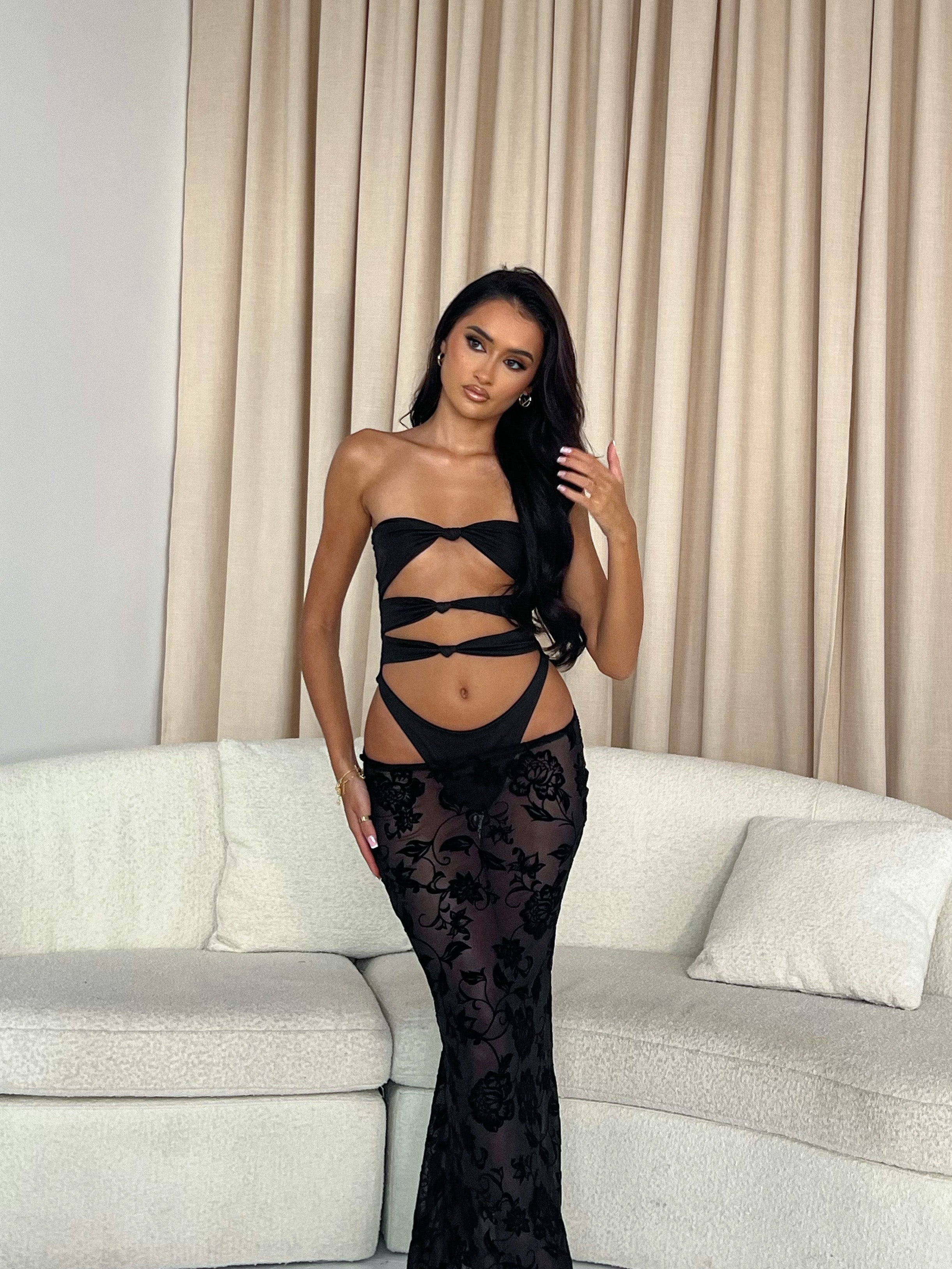 The knot swimsuit - black