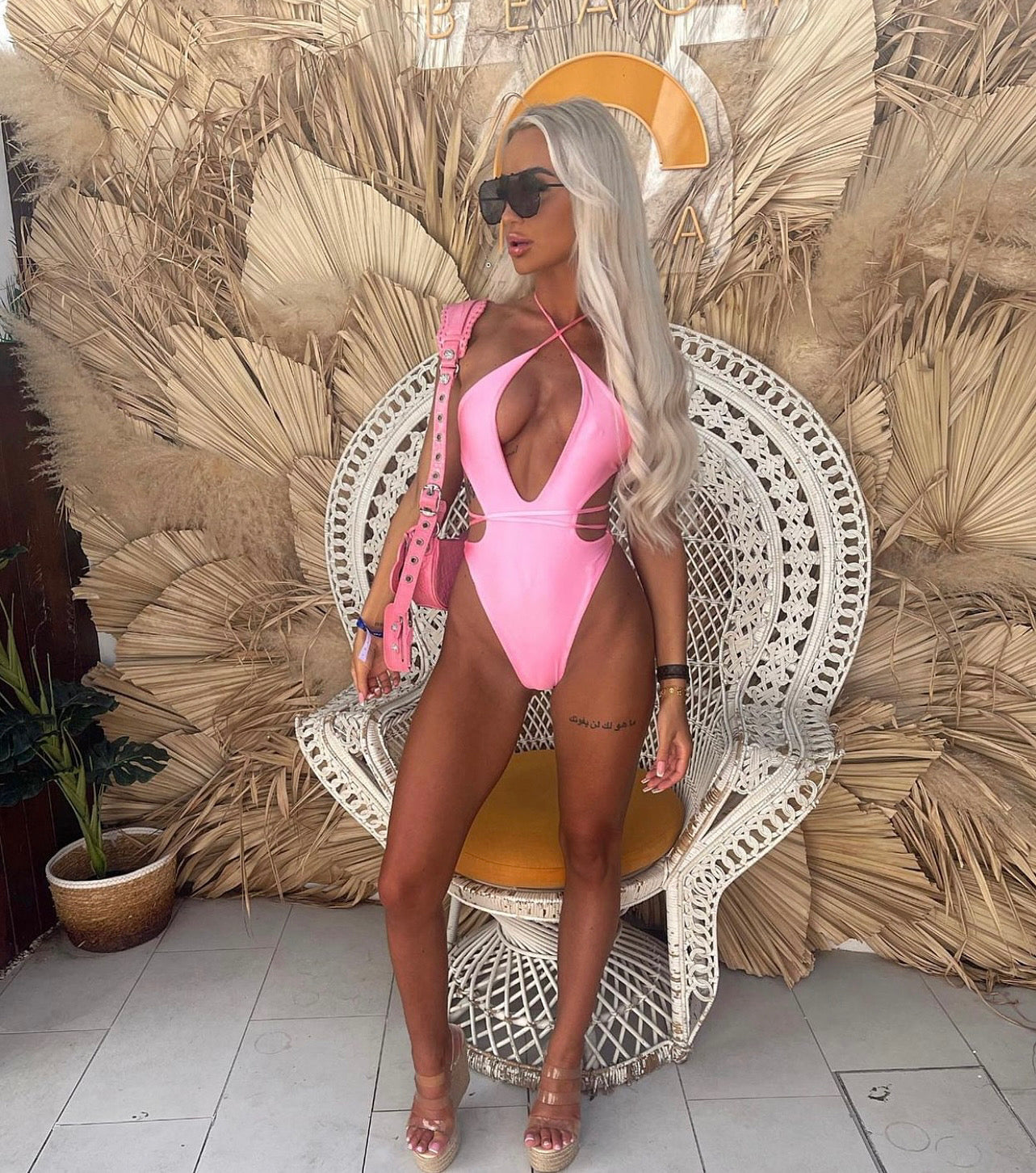 The cutout swimsuit - pink