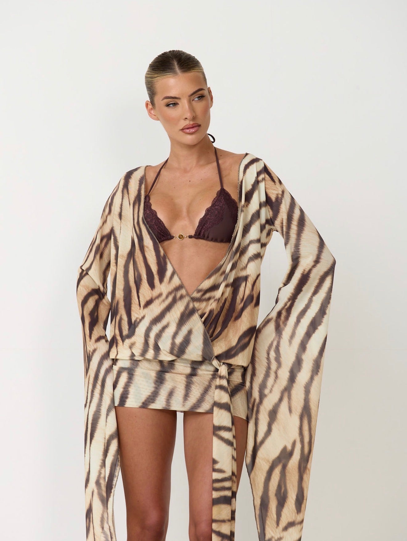 The printed mini dress - tiger