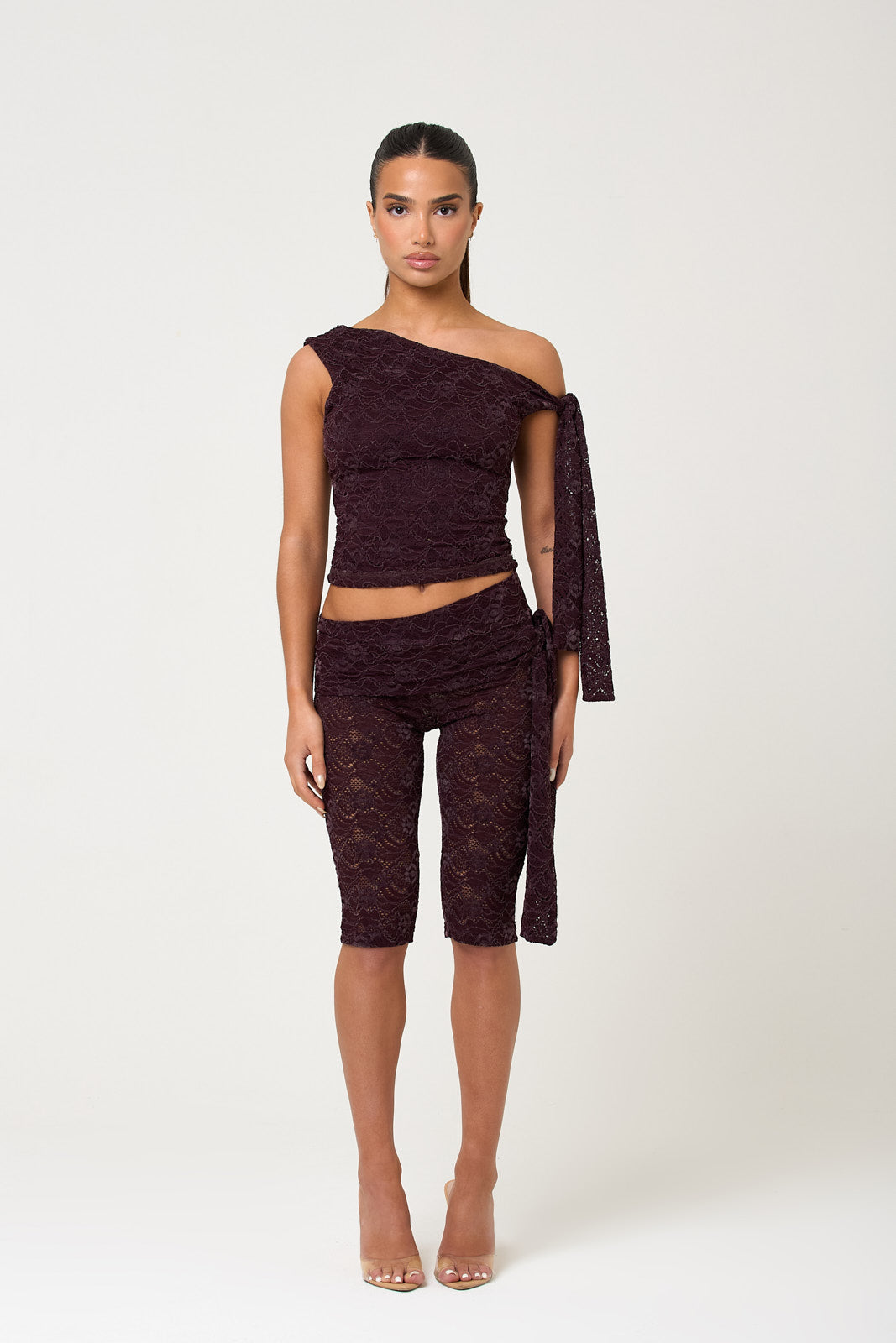 The roselle lace top - plum