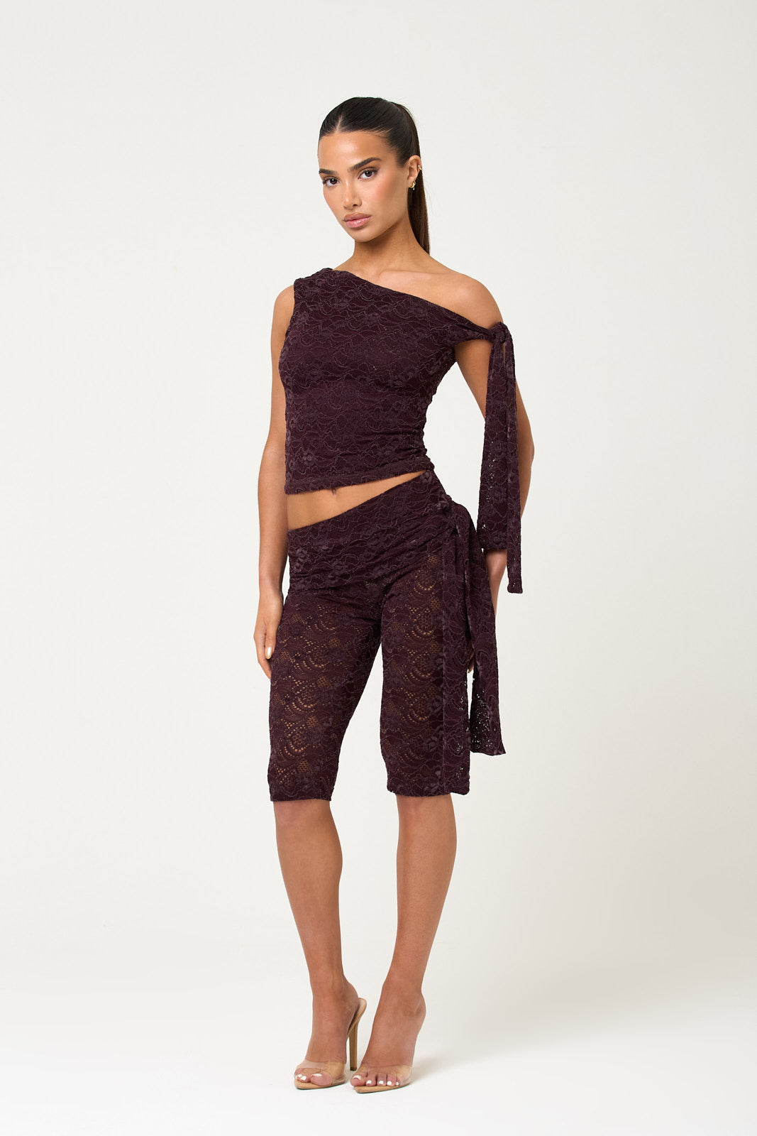 The roselle lace capri - plum