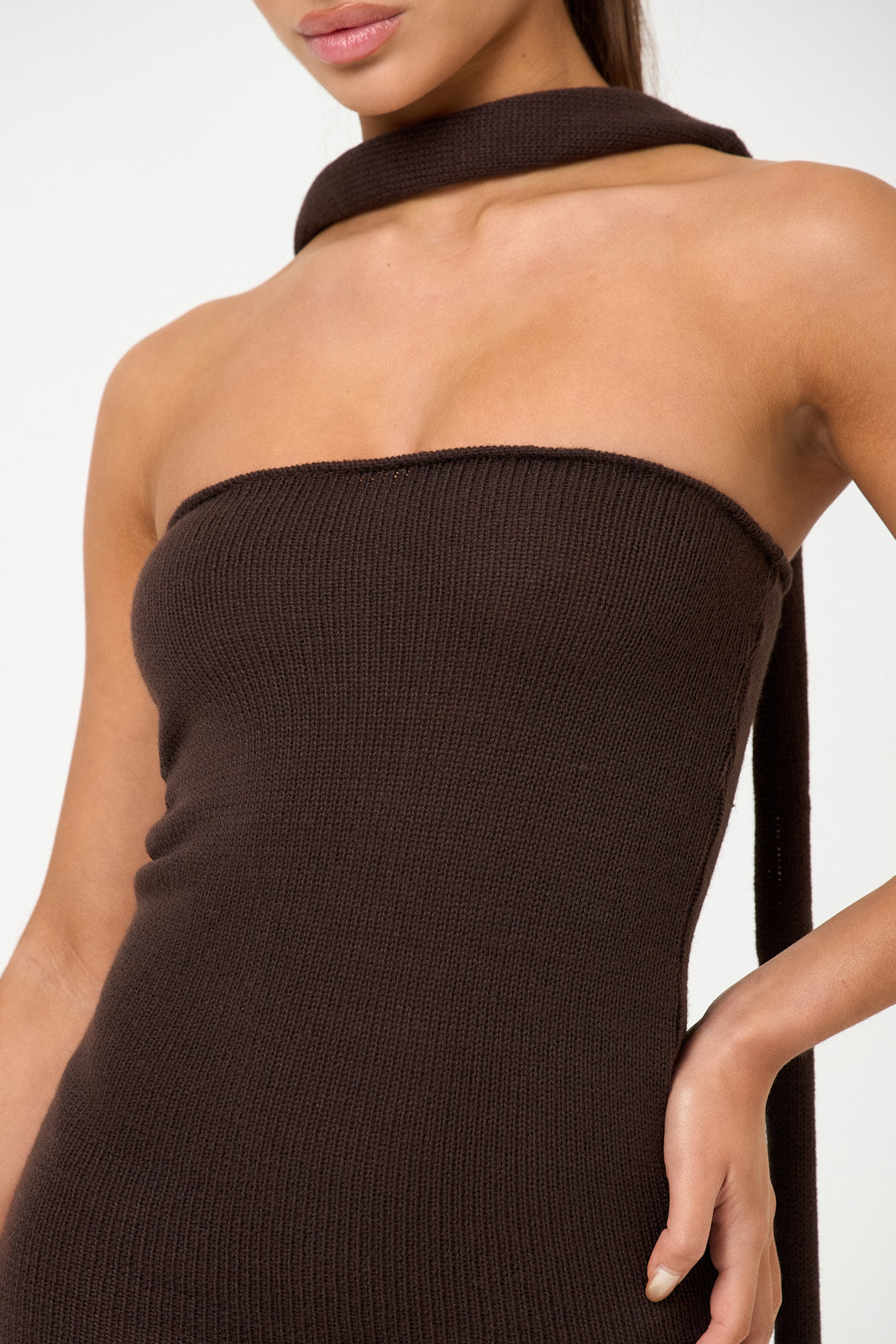 The knit bandeau maxi - mocha