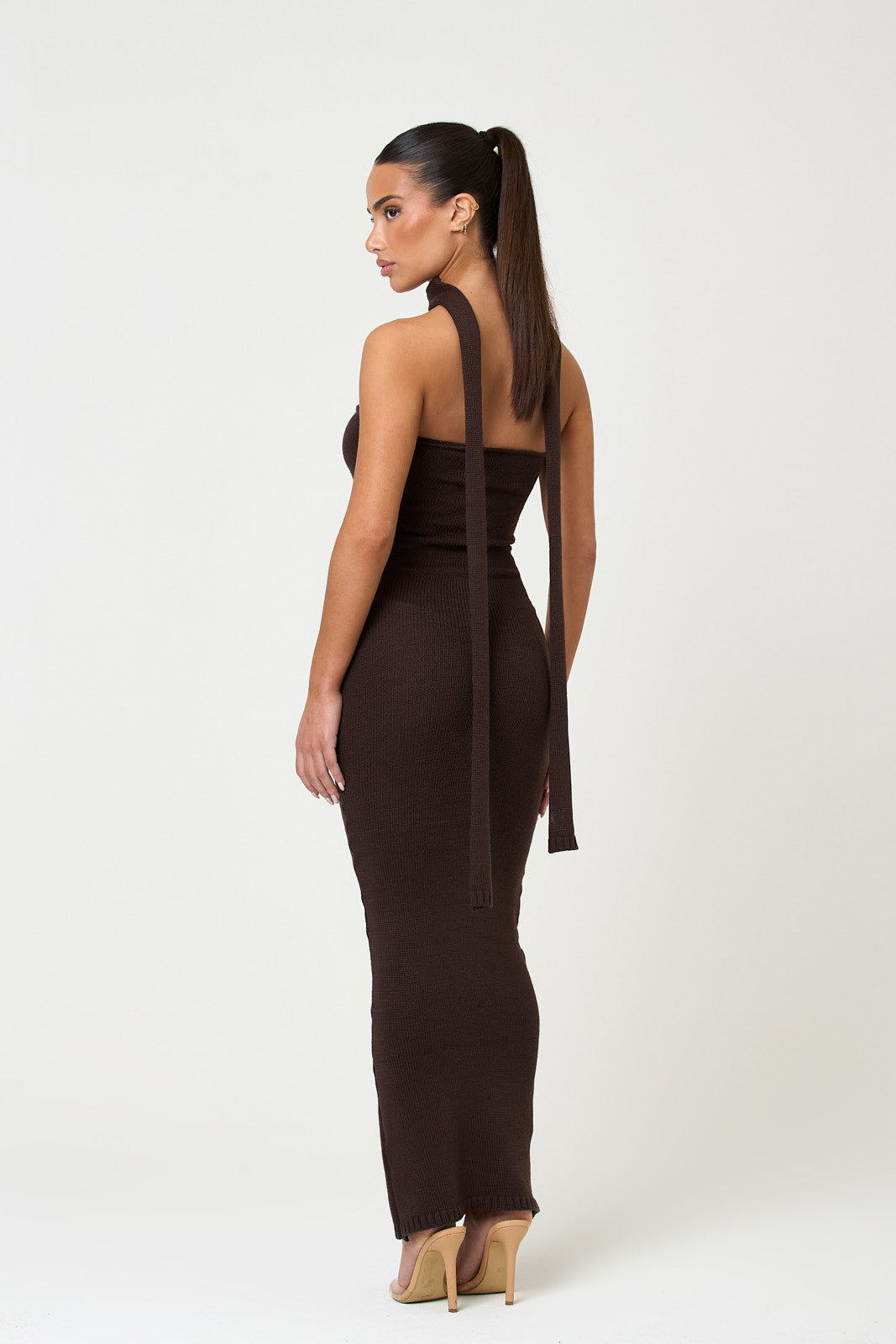 The knit bandeau maxi - mocha