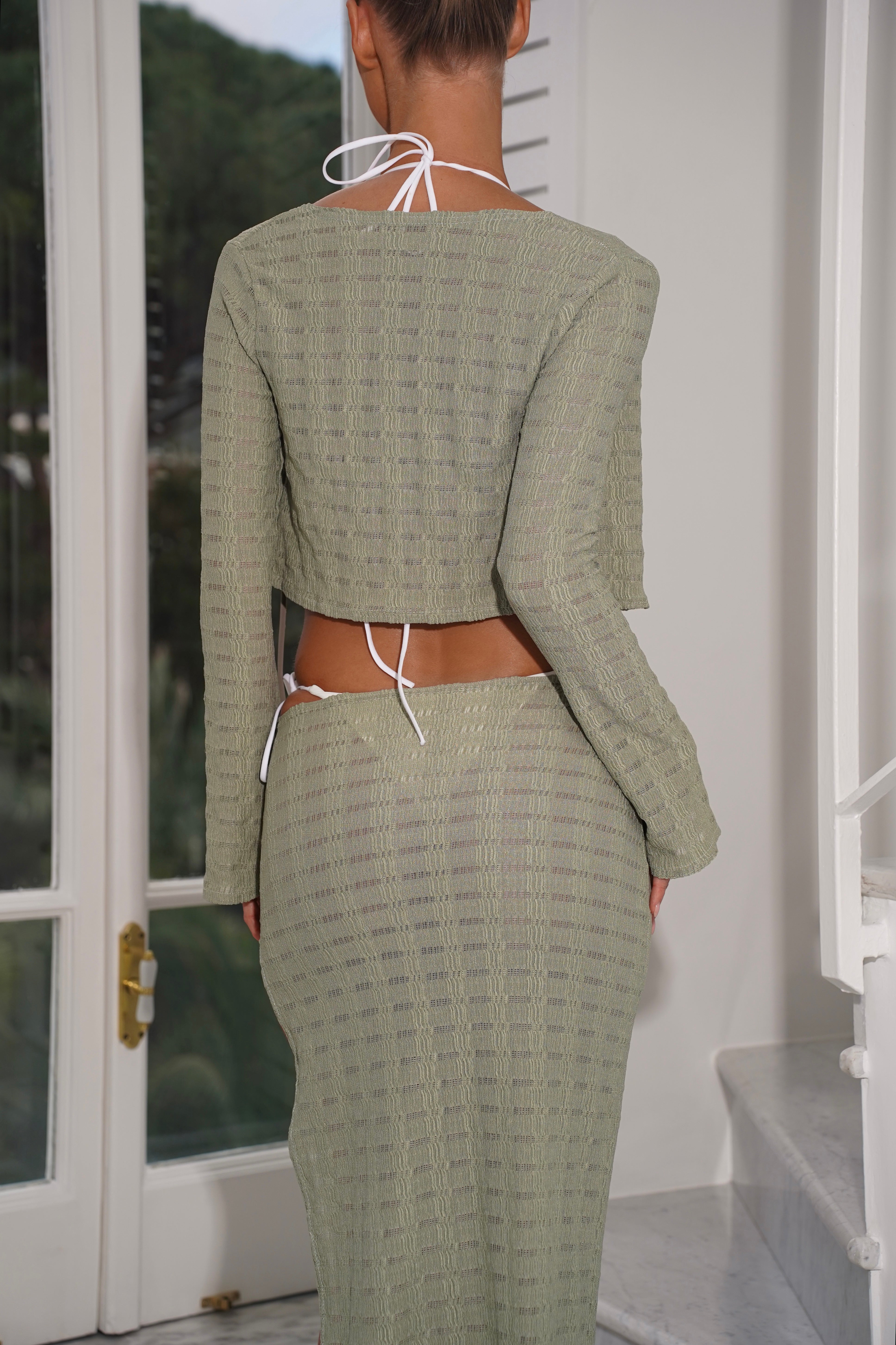 The knit maxi skirt - sage