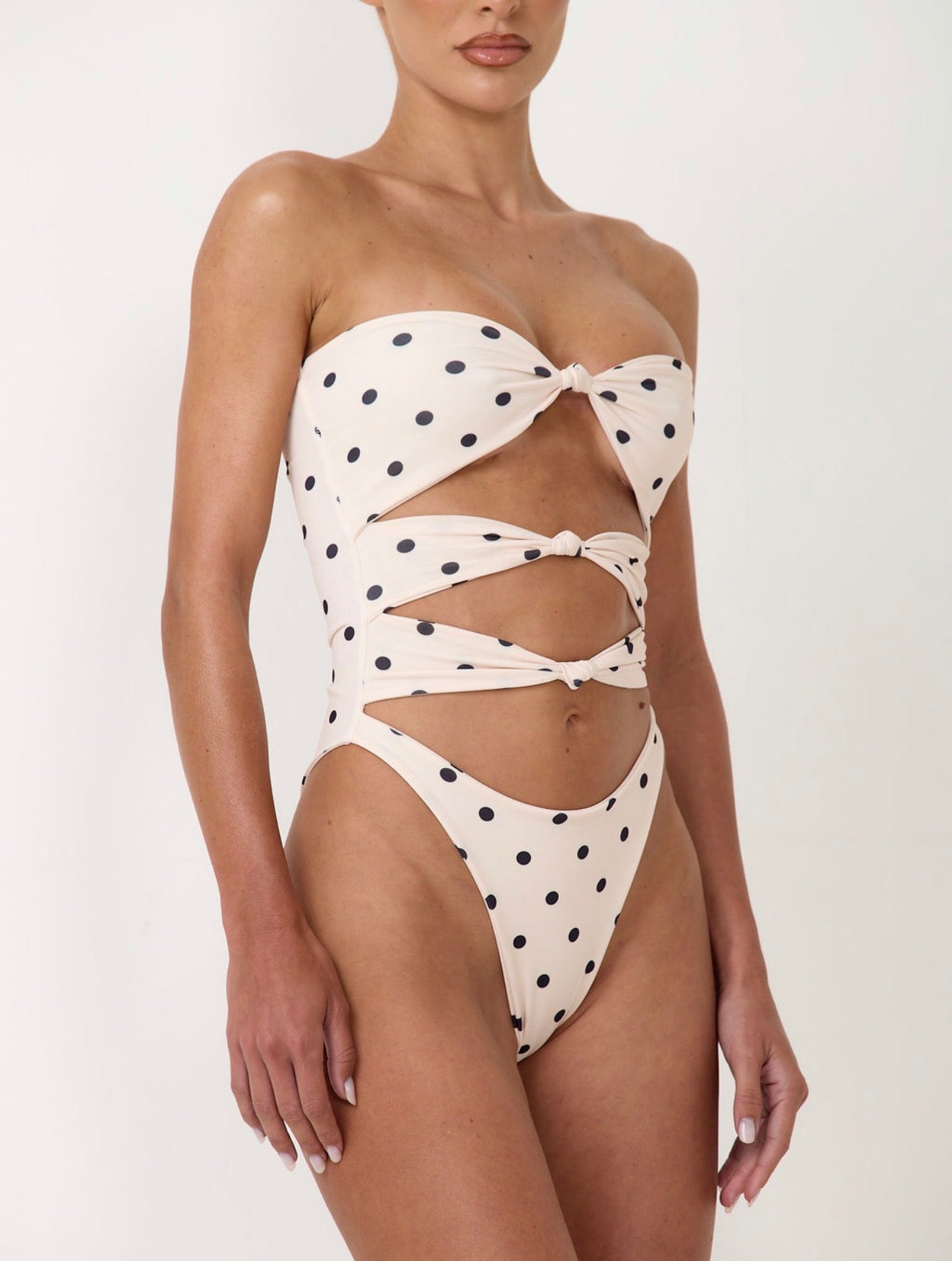 The knot swimsuit - polka dot