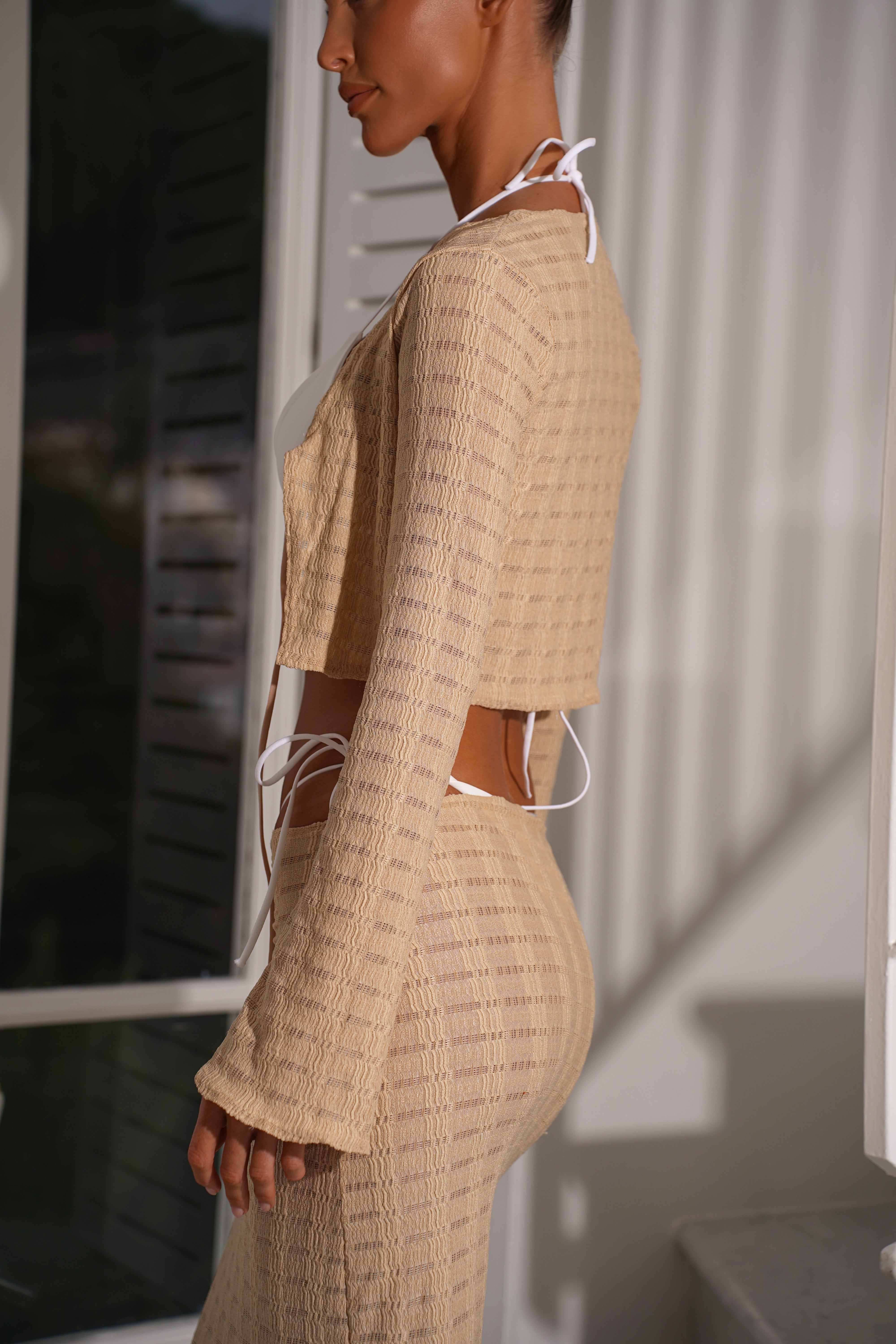 The knit maxi skirt - beige