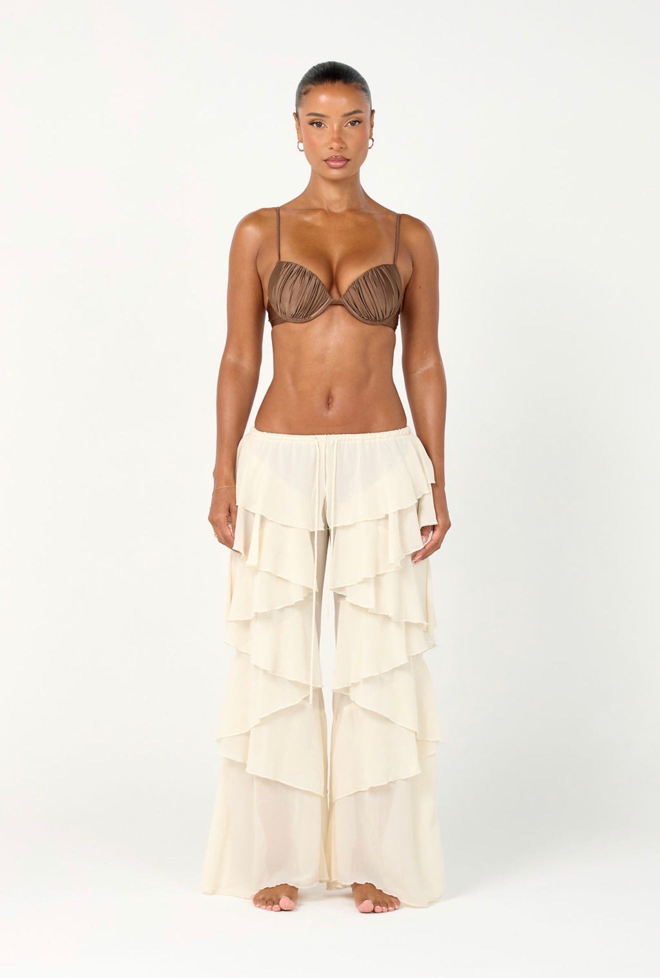 The ruffle trousers - white