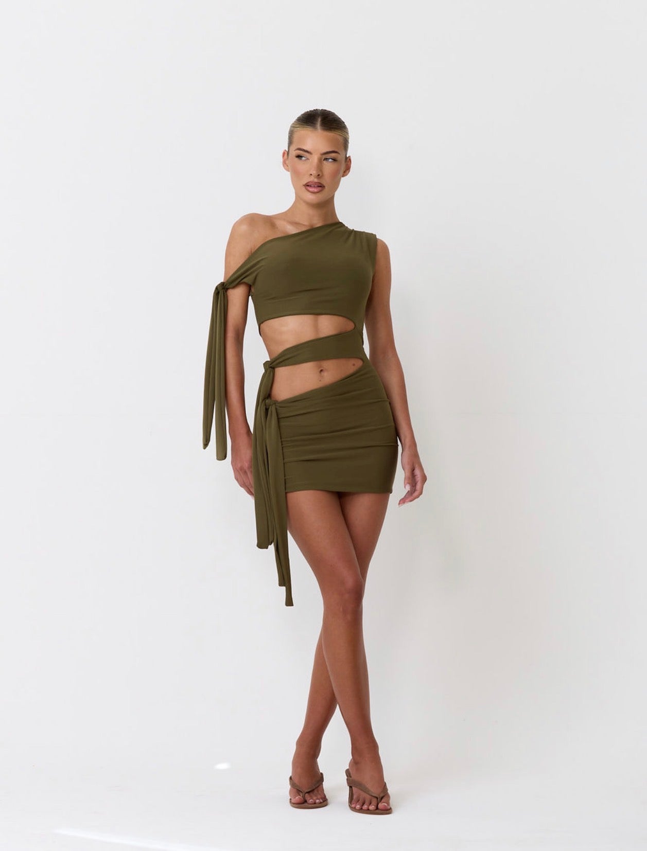 The tie side mini - khaki