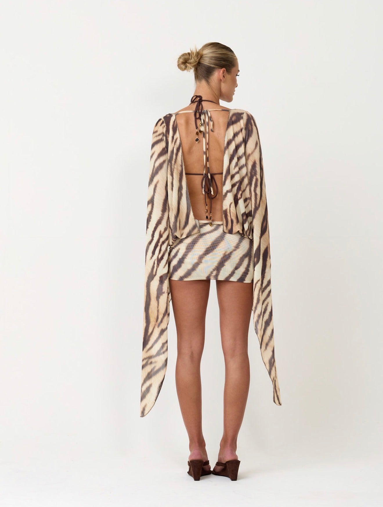 The printed mini dress - tiger