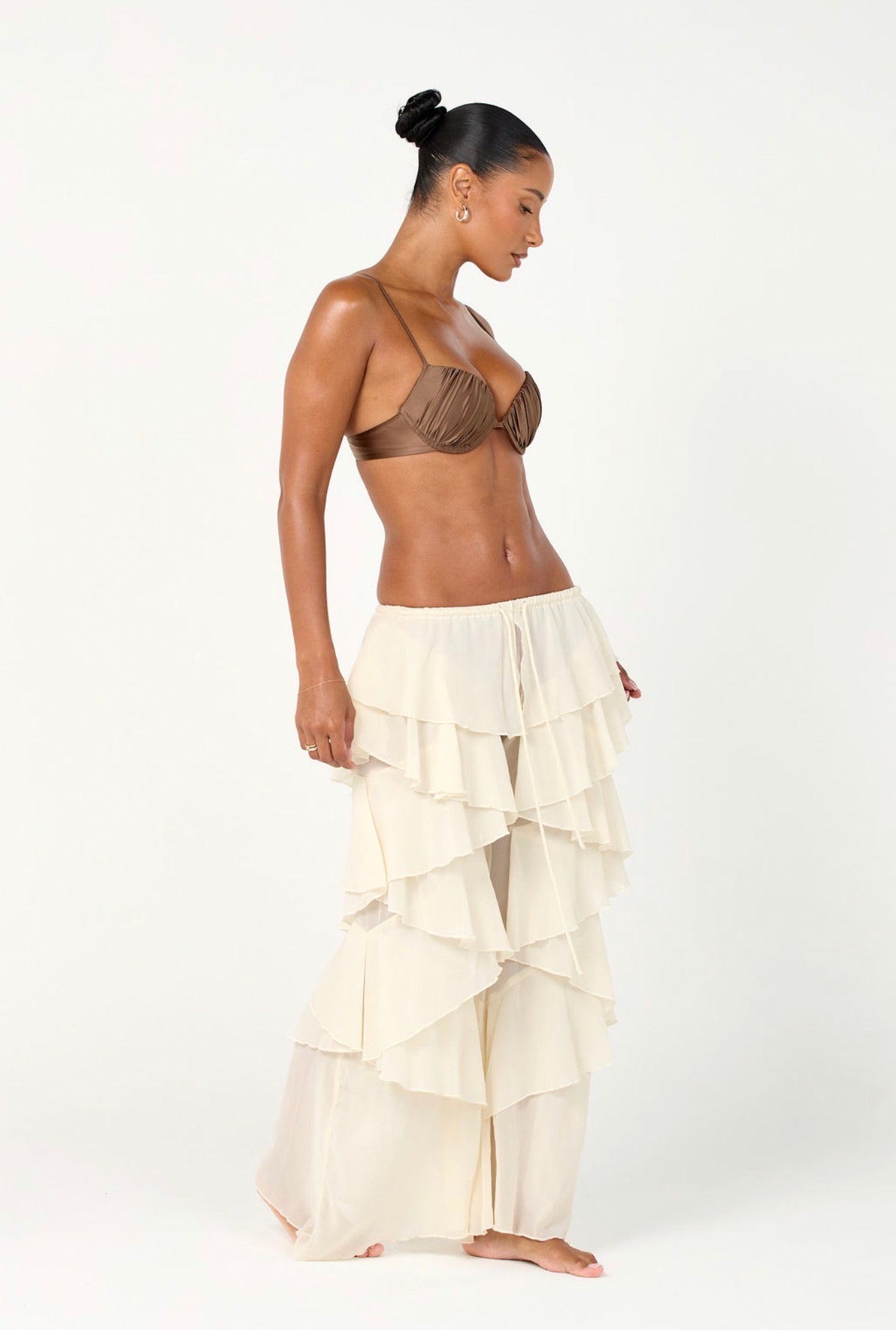 The ruffle trousers - white