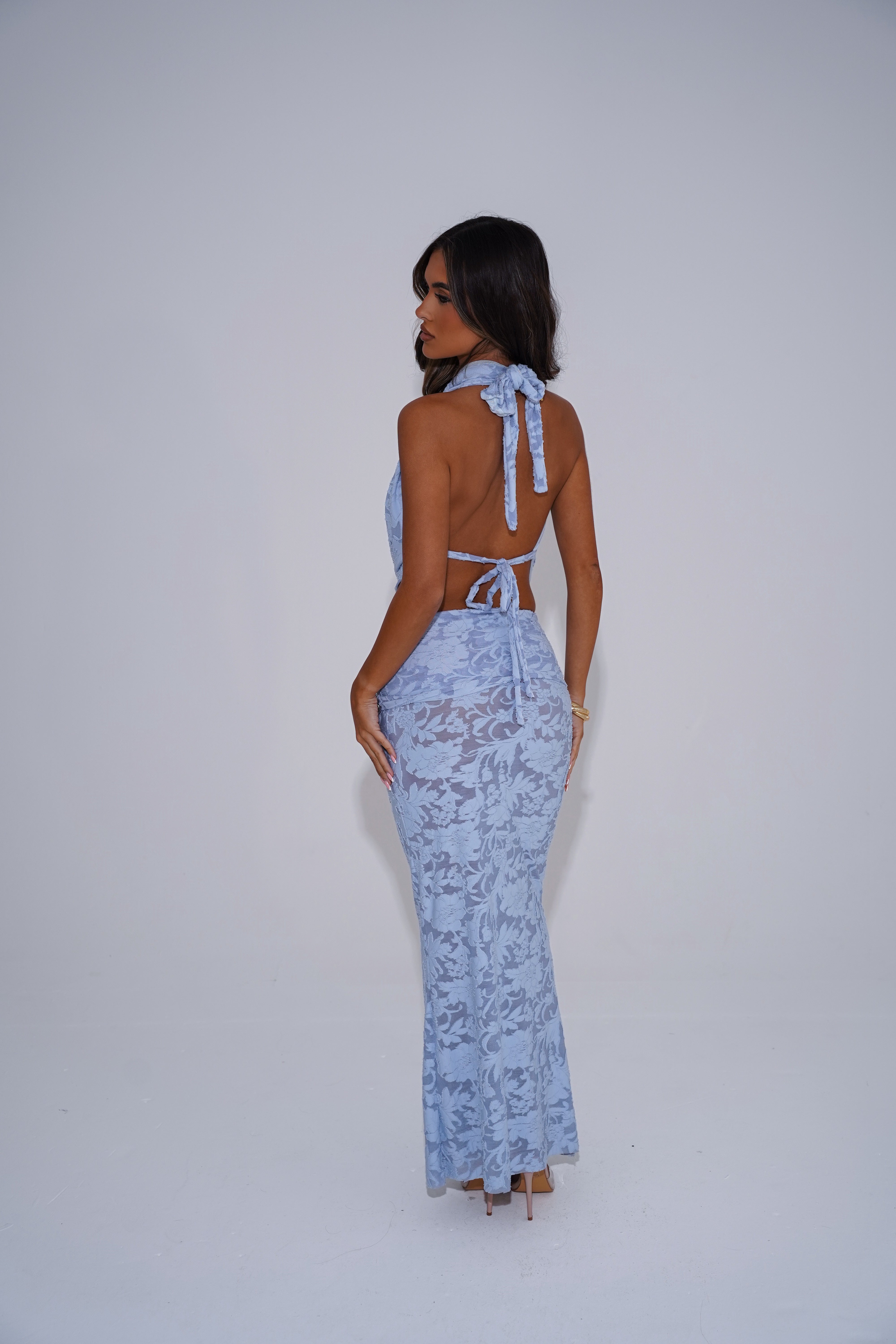 The burnout cowl top - powder blue