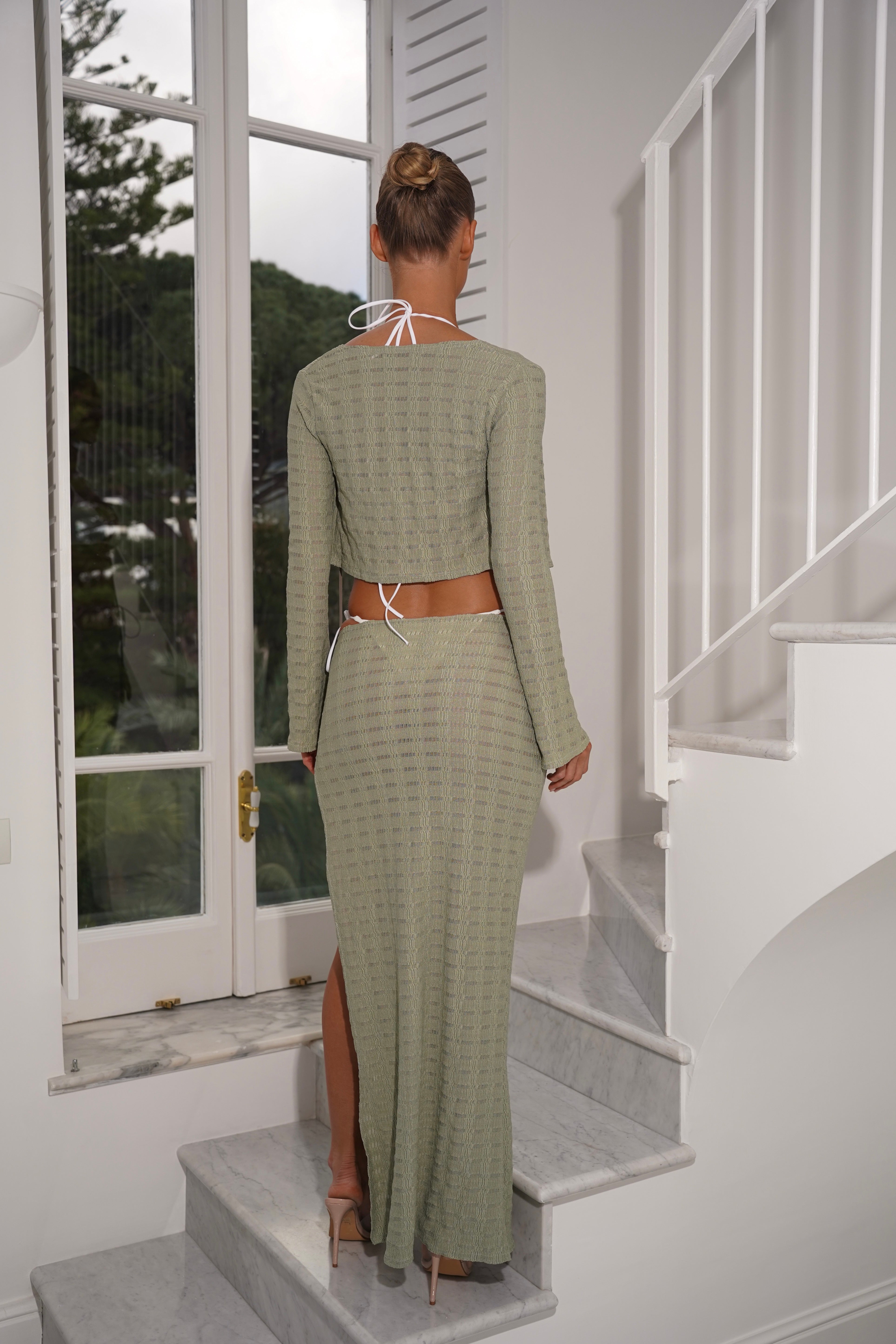 The knit maxi skirt - sage