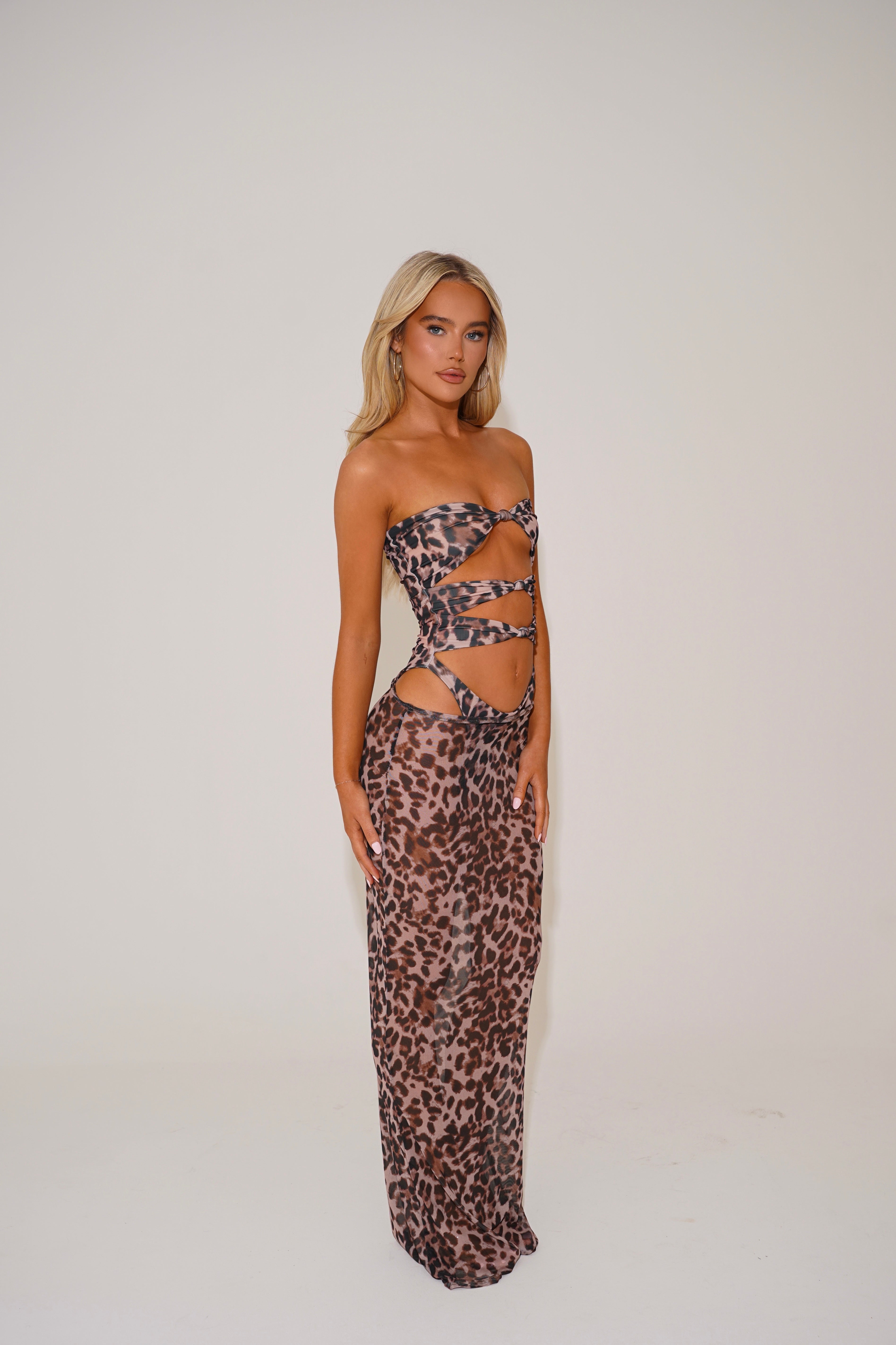 The mesh maxi skirt - leopard