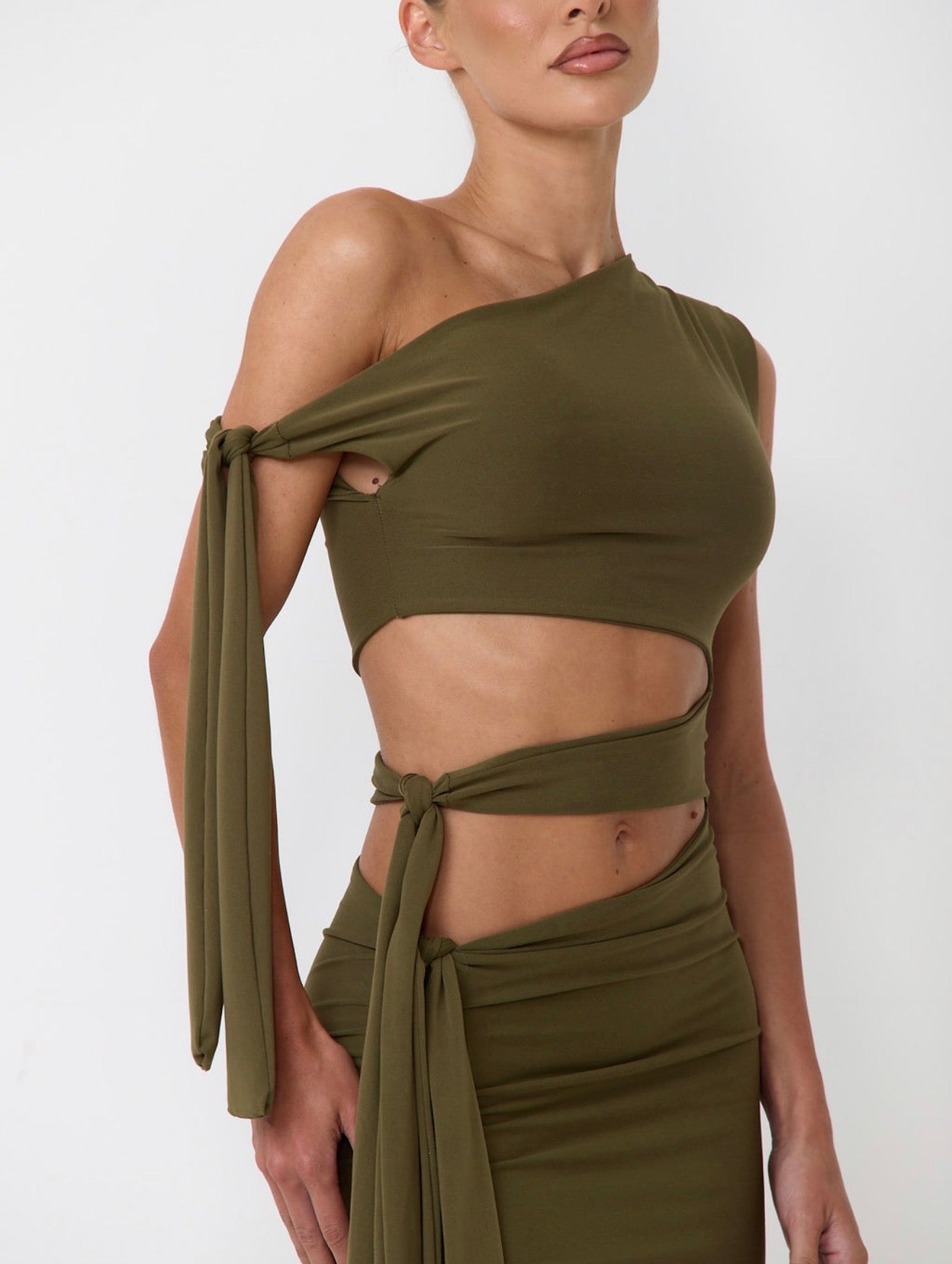 The tie side mini - khaki