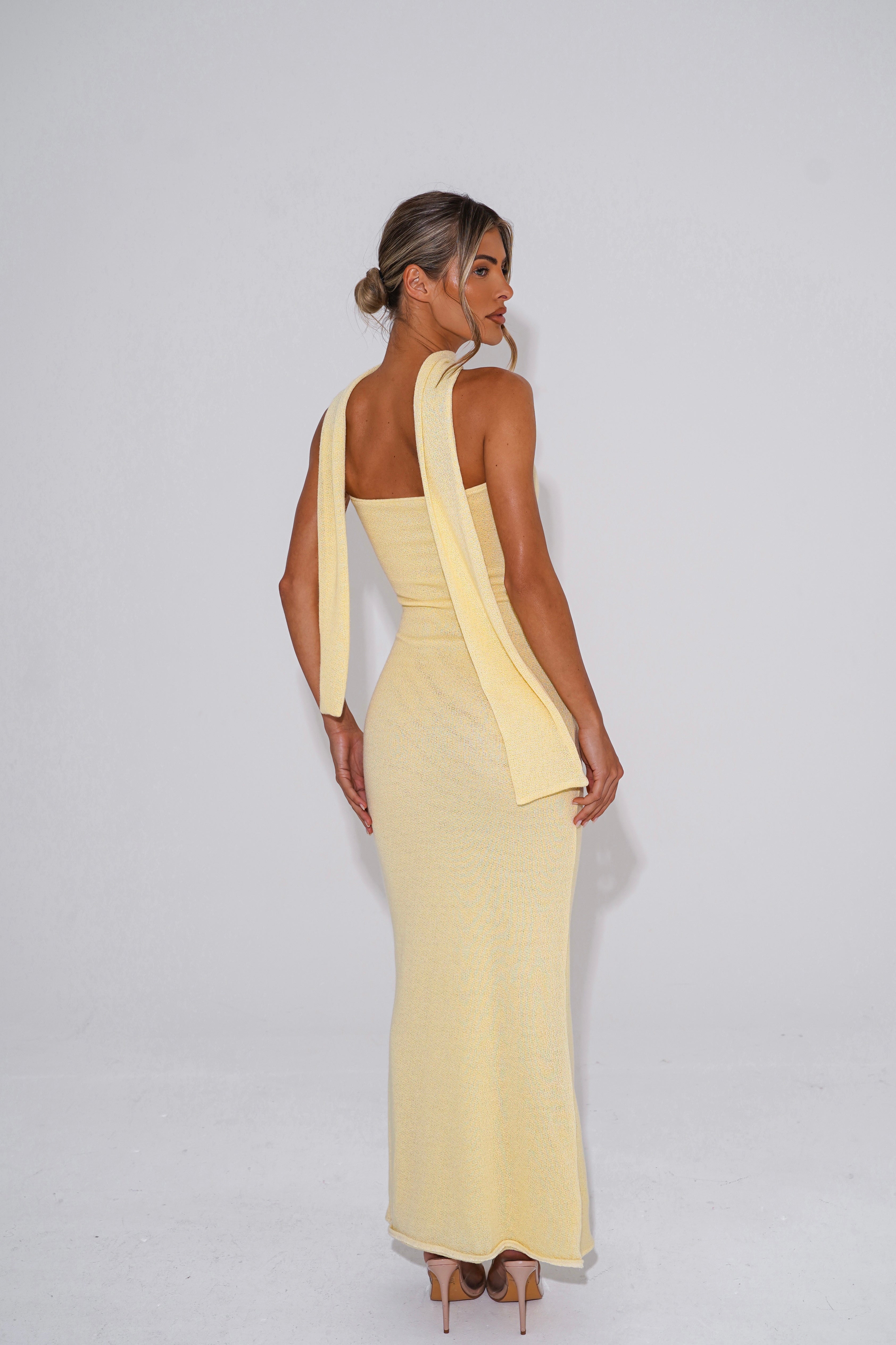 The knit bandeau maxi - lemon
