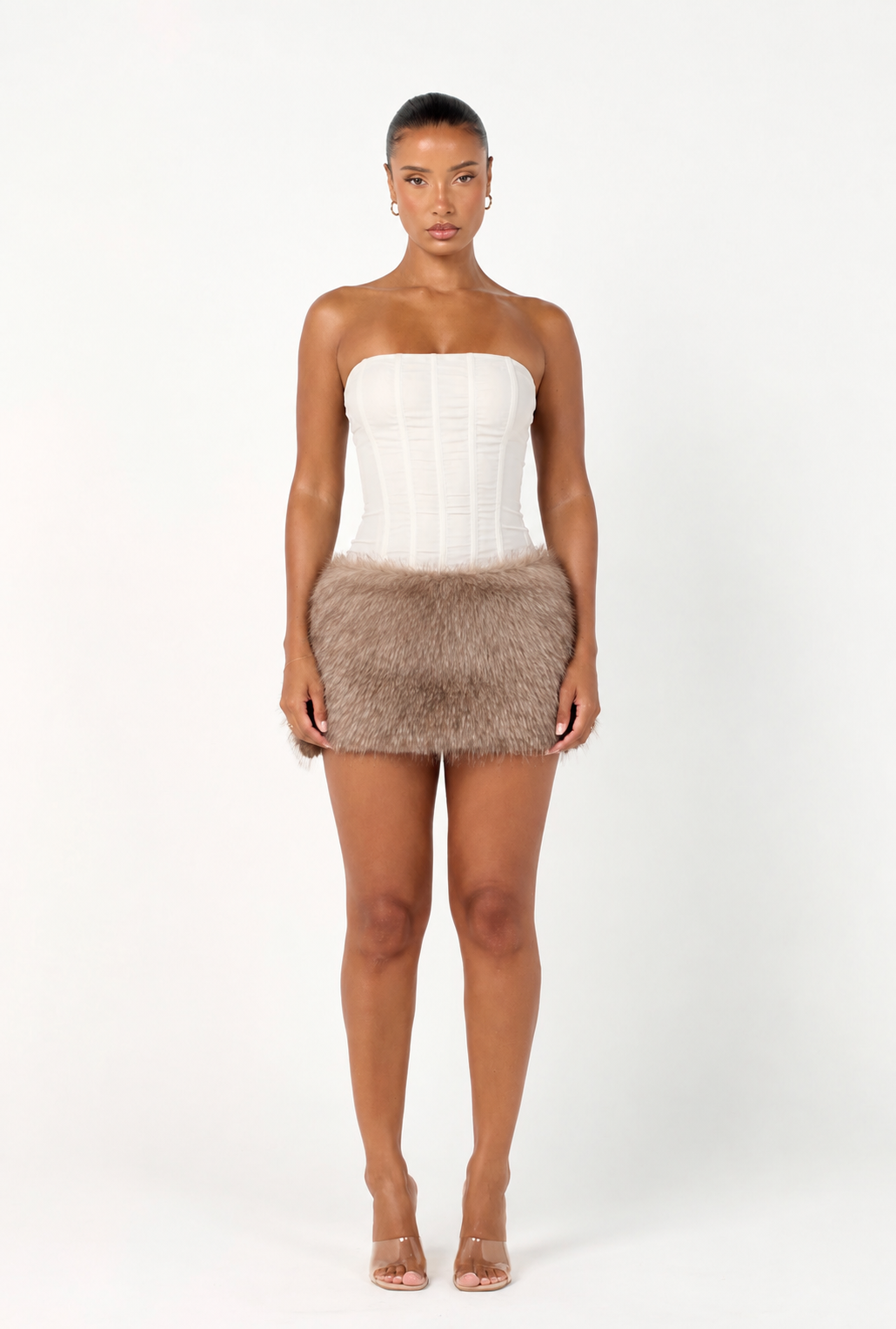 The bandeau mesh corset - blanc